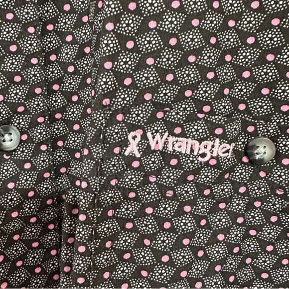 Wrangler Button Up Shirt Men's XL Western Ltd Edition Pink Ribbon Cancer - Picture 3 of 7